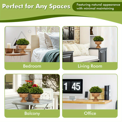 Lifezeal Lot de 4 plantes artificielles en pot - Mini plantes vertes d¨¦coratives pour l'int¨¦rieur