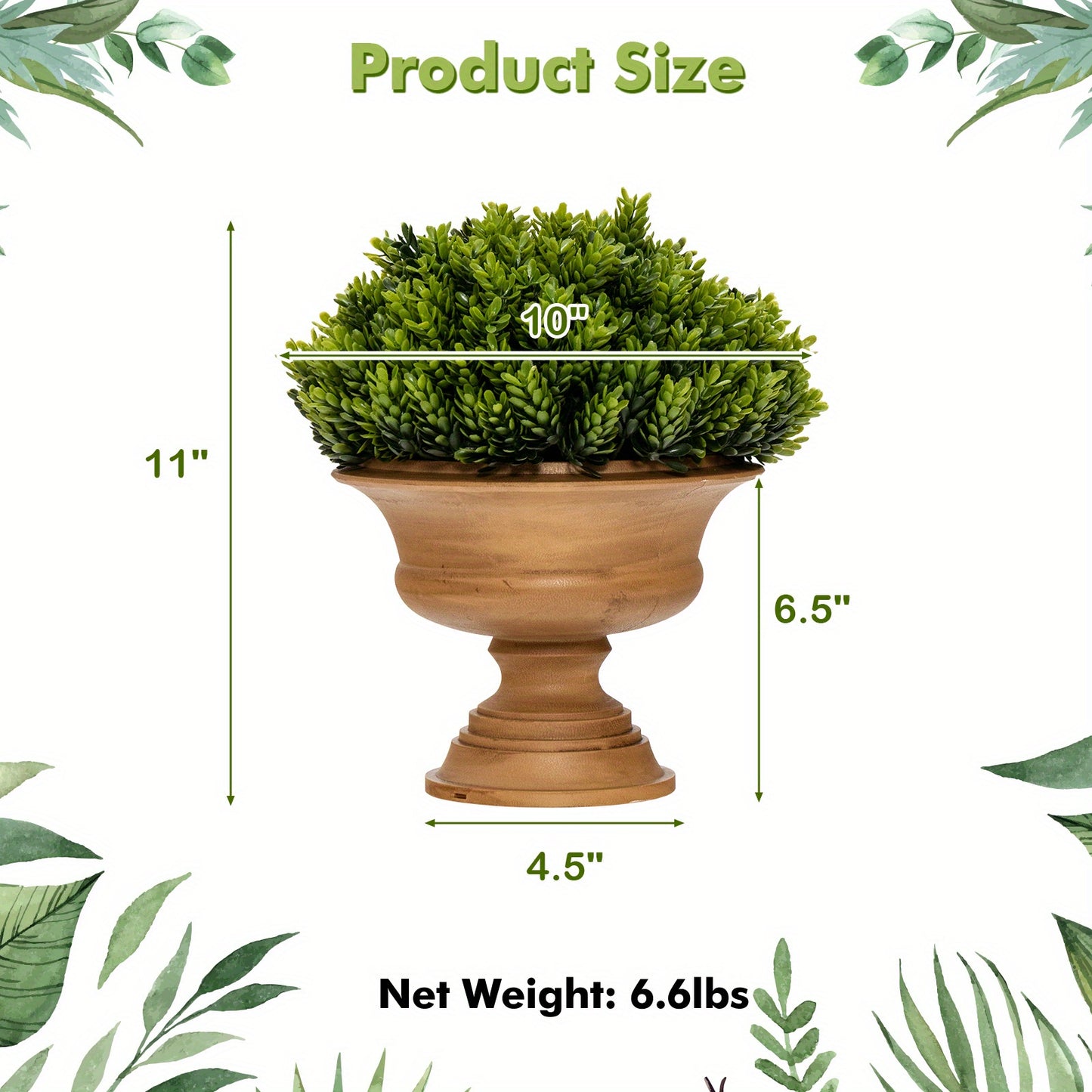 Lifezeal Lot de 4 plantes artificielles en pot - Mini plantes vertes d¨¦coratives pour l'int¨¦rieur