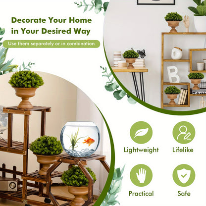 Lifezeal Lot de 4 plantes artificielles en pot - Mini plantes vertes d¨¦coratives pour l'int¨¦rieur