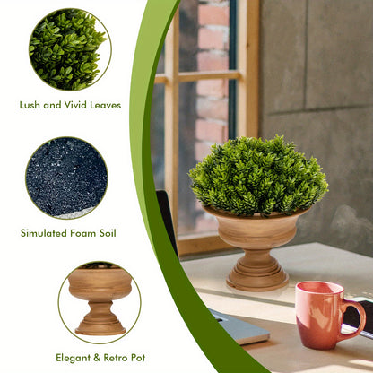 Lifezeal Lot de 4 plantes artificielles en pot - Mini plantes vertes d¨¦coratives pour l'int¨¦rieur
