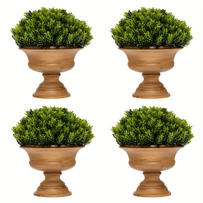 Lifezeal Lot de 4 plantes artificielles en pot - Mini plantes vertes d¨¦coratives pour l'int¨¦rieur