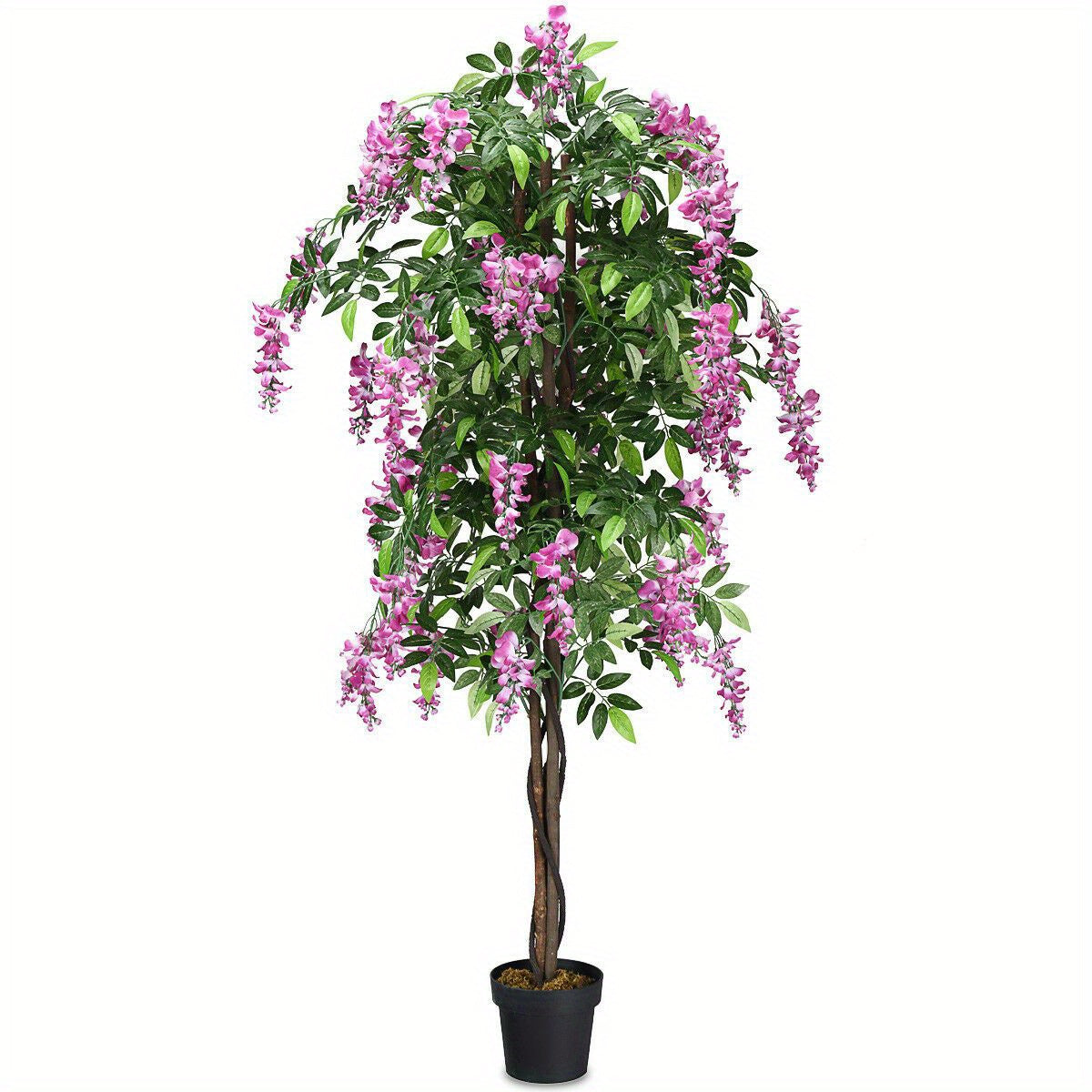 6 pieds Arbre artificiel de glycine en soie Fleur rose D¨¦coration int¨¦rieure-Patio Maison