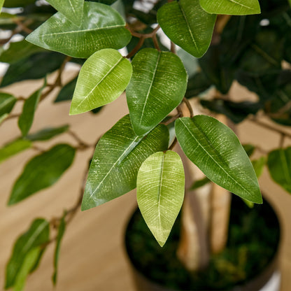 Arbre artificiel en Ficus de 5 pieds, faux arbre avec feuilles, plante artificielle dans un pot de p¨¦pini¨¨re pour la d¨¦coration int¨¦rieure et ext¨¦rieure