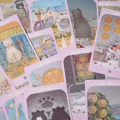 DREAMING CAT TAROT, 78 Card Standard Size Fortune Telling Card Party Game, Fortune Telling Board Game Halloween, Thanksgiving, Christmas Gift
