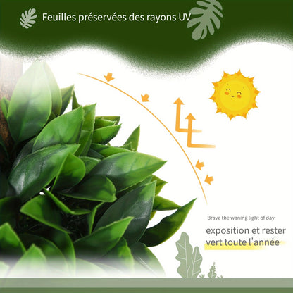 Ensemble de 2 boules topiaires artificielles en buis de 3 pi (35.5 po), plantes artificielles en pot, plantes vertes d¨¦coratives pour la maison, le bureau, l'int¨¦rieur, l'ext¨¦rieur, le salon, vert