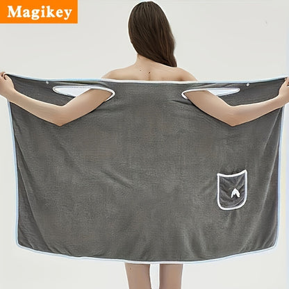 Large Soft Coral Fleece Bath Towel with Pocket - Absorbent & Quick-Dry, Lightweight & Durable for Beach, Home, and Bathroom Use, Perfect Holiday Gift for Halloween, Thanksgiving, Christmas, Quickdry Towel | Playful Design Towel | Durable Towel Fabric