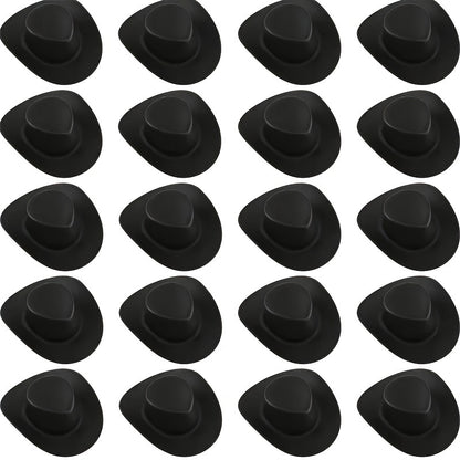 20pcs, Plastic Mini Cowboy Cowgirl Hat For Crafts, Miniature Western Cowgirl Hats, Tiny Dress Hat For Party Decoration