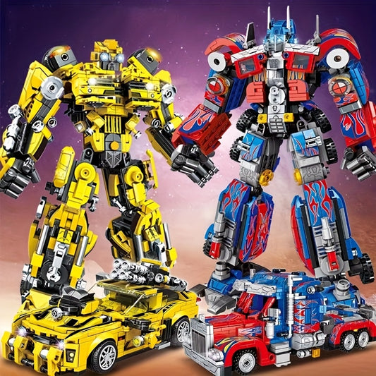 1000+pcs ABS Building Bricks Toy, 2-in-1 Transforming Car Model Building Set, Creative Construction Blocks for Home Decor, Durable Construction, Ideal Christmas\u002FHalloween\u002FThanksgiving Gift, Vibrant Display, Construction Toy Set