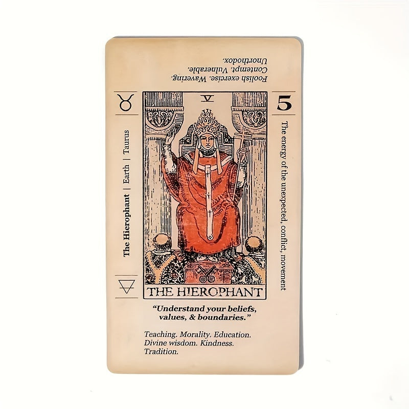 Beginner's Tarot Card Set with Keywords - Fortune Telling Board Game for Insight & Guidance