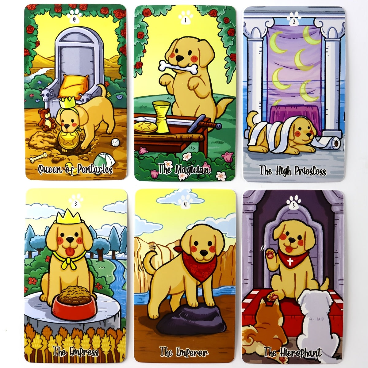 Board Games, Labradorable Tarot Cards Cute Dog Design A 78 Deck Oracle English Visions Divination Edition Borad Playing Games Christmas Gift, New Year Gift