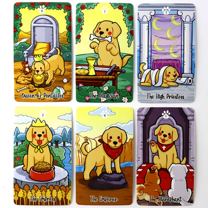 Board Games, Labradorable Tarot Cards Cute Dog Design A 78 Deck Oracle English Visions Divination Edition Borad Playing Games Christmas Gift, New Year Gift