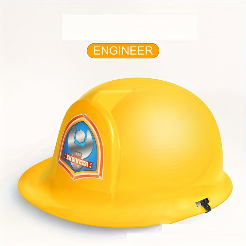 Youngsters' Halloween Costume Accessory - 1pc Firefighter, Police & Construction Hat in Red\u002FBlue\u002FYellow - Perfect for Cosplay, Parties & Educational Play