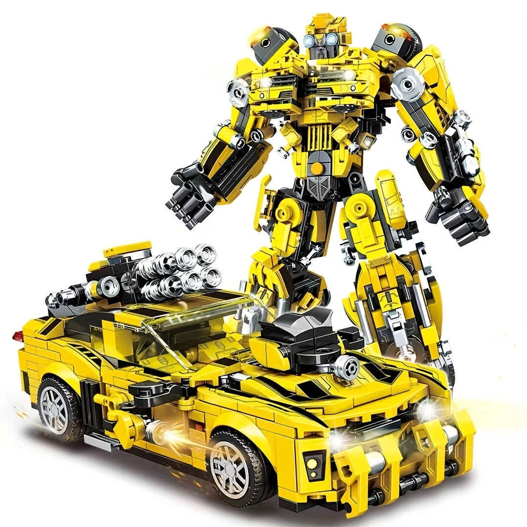 1000+pcs ABS Building Bricks Toy, 2-in-1 Transforming Car Model Building Set, Creative Construction Blocks for Home Decor, Durable Construction, Ideal Christmas\u002FHalloween\u002FThanksgiving Gift, Vibrant Display, Construction Toy Set