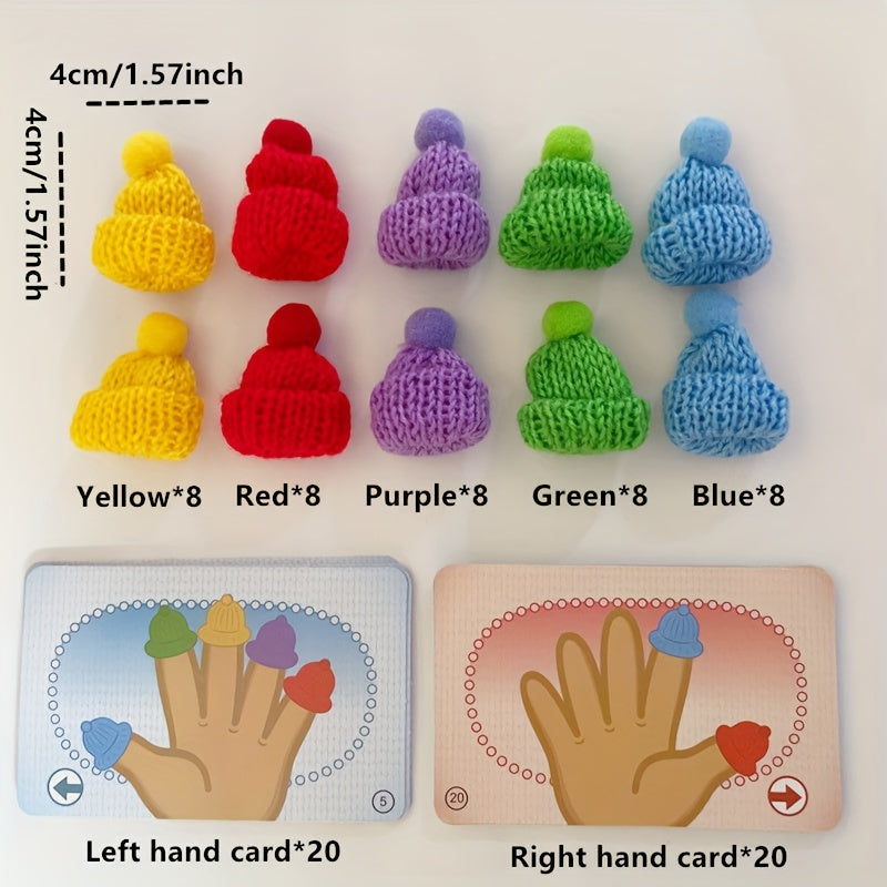 Thumb Hat Finger Toy, Training Left And Right Hands, Training Color Recognition, Training Thinking, Educational Toys for Youngsters, Parent- Interactive Games., Interactive Learning Game|Playful Design|Crochet Texture