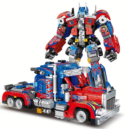 1000+pcs ABS Building Bricks Toy, 2-in-1 Transforming Car Model Building Set, Creative Construction Blocks for Home Decor, Durable Construction, Ideal Christmas\u002FHalloween\u002FThanksgiving Gift, Vibrant Display, Construction Toy Set