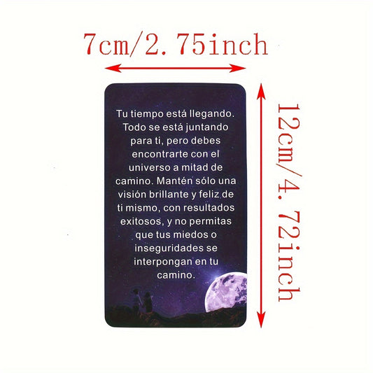Spanish Tarot Deck, Universe Oracle Cards, Keywords Tarot, Spirit Messages Cards, Tarot Cards for Beginners, Spanish Version Tarot, 4.72x2.76inch, 54 Cards