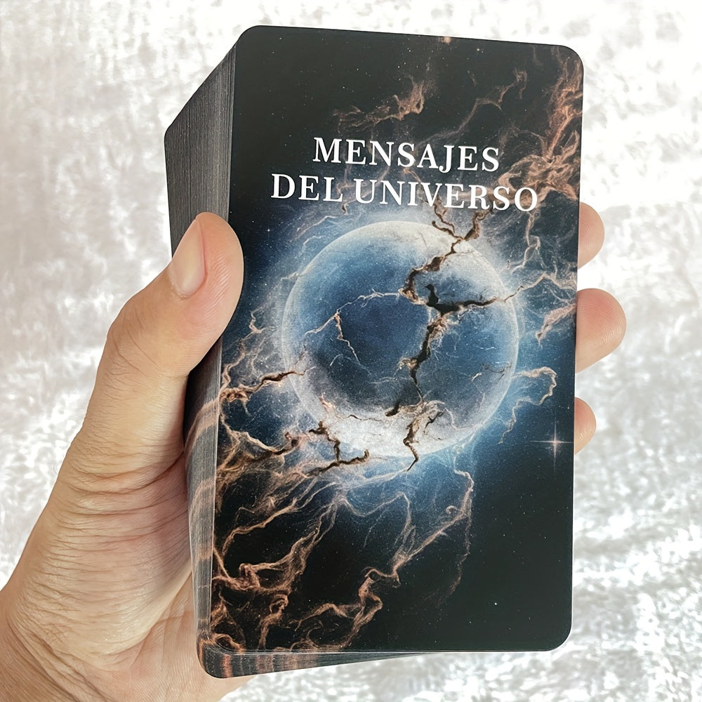 Spanish Tarot Deck, Universe Oracle Cards, Keywords Tarot, Spirit Messages Cards, Tarot Cards for Beginners, Spanish Version Tarot, 4.72x2.76inch, 54 Cards