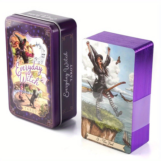 For Ages 14 and Up, Gilded Edges Everyday Witch Tarot Deck: Standard Role-Playing Game