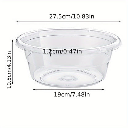 1pcs Luxury Style Student Dormitory Wash Basin, High Aesthetic Plastic Washing and Foot Basin, Simple Transparent Plastic Hair Washing Basin, No Electricity Required