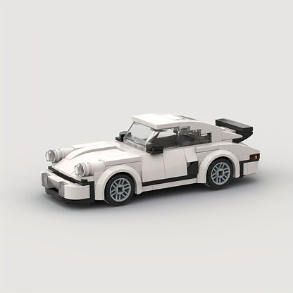 196pcs sports car building blocks, boys' toys, white racing car building blocks, decorative toys, collectible car models, Easter, Children's Day and birthday gifts for children aged 6 and above.