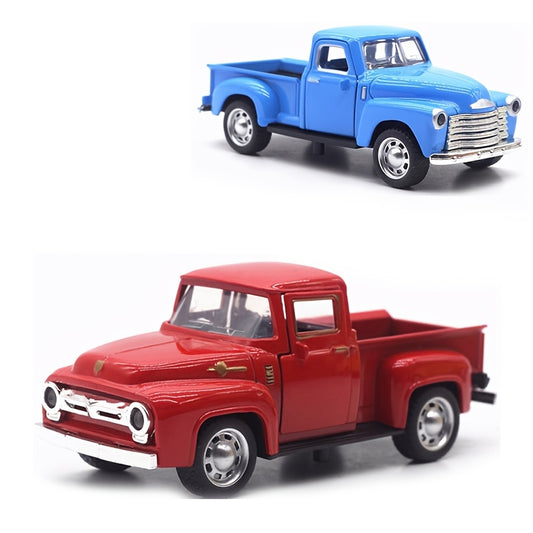 Simulation 1:32 Alloy Vintage Pickup Truck Model Children's Toys Automobile Pendulum Parts Huili Car Model Boy Toys Christmas, Halloween Gift for winter