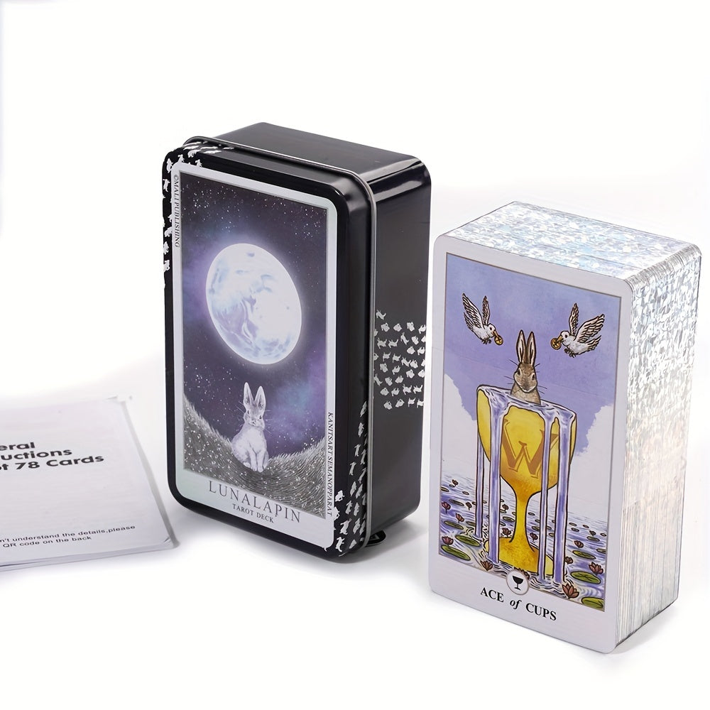 Lunalapin Tarot Cards In Tin Box Gilded Edge Tarot Deck For Fortune Telling Divination Board Game Cards