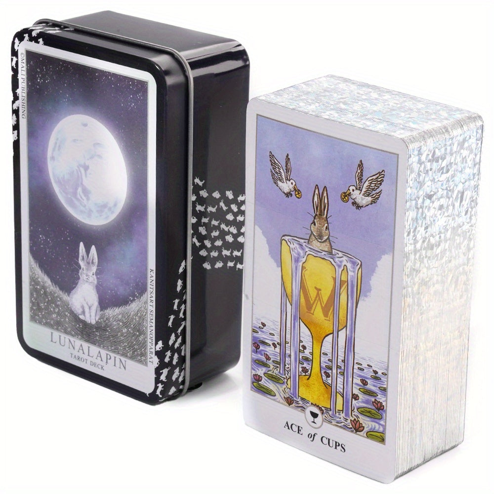 Lunalapin Tarot Cards In Tin Box Gilded Edge Tarot Deck For Fortune Telling Divination Board Game Cards