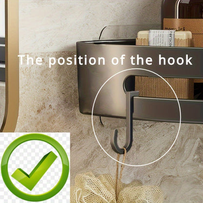 2pcs Space-Saving Triangle Corner Shelves - Durable Wall-Mounted Bathroom Organizer for Shampoo, Shower Gel & Cosmetics - Easy Install, Anti-Slip Design, Christmas\u002FHalloween Gift Decoration
