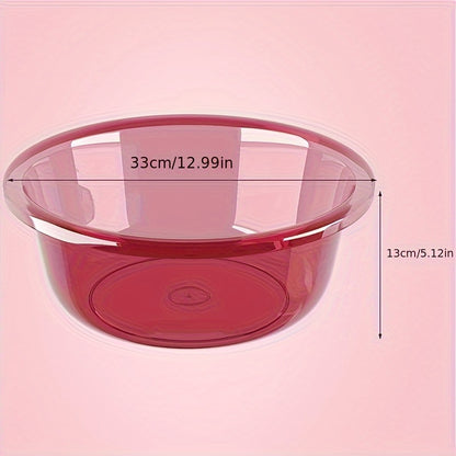 Classic Round Plastic Basin, Large, Thick Polished Finish, Multipurpose Basin for Kitchen, Bathroom, Dormitory, Laundry and Storage