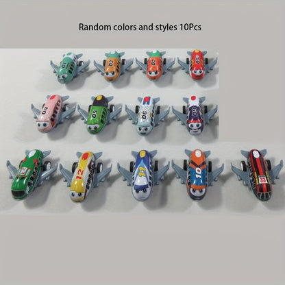 10 Pack of Mini Metal Airplane Toys with Inertia Power and Alloy Structure - Perfect for Party Favors and Gifts