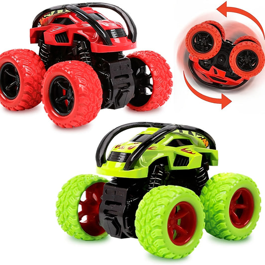 Four-Wheel Drive Inertia Toy Monster Truck That Can Be Pulled Back, 360° Rotating Stunt Car Toy for Valentine'S Day Party Birthday Gifts.