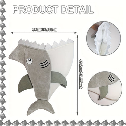 Vibrant Plush Gray Shark Hat - 1pc Cozy Cute Funny Party Animal Hat - Fish Novelty Submarine Ocean Themed Decoration
