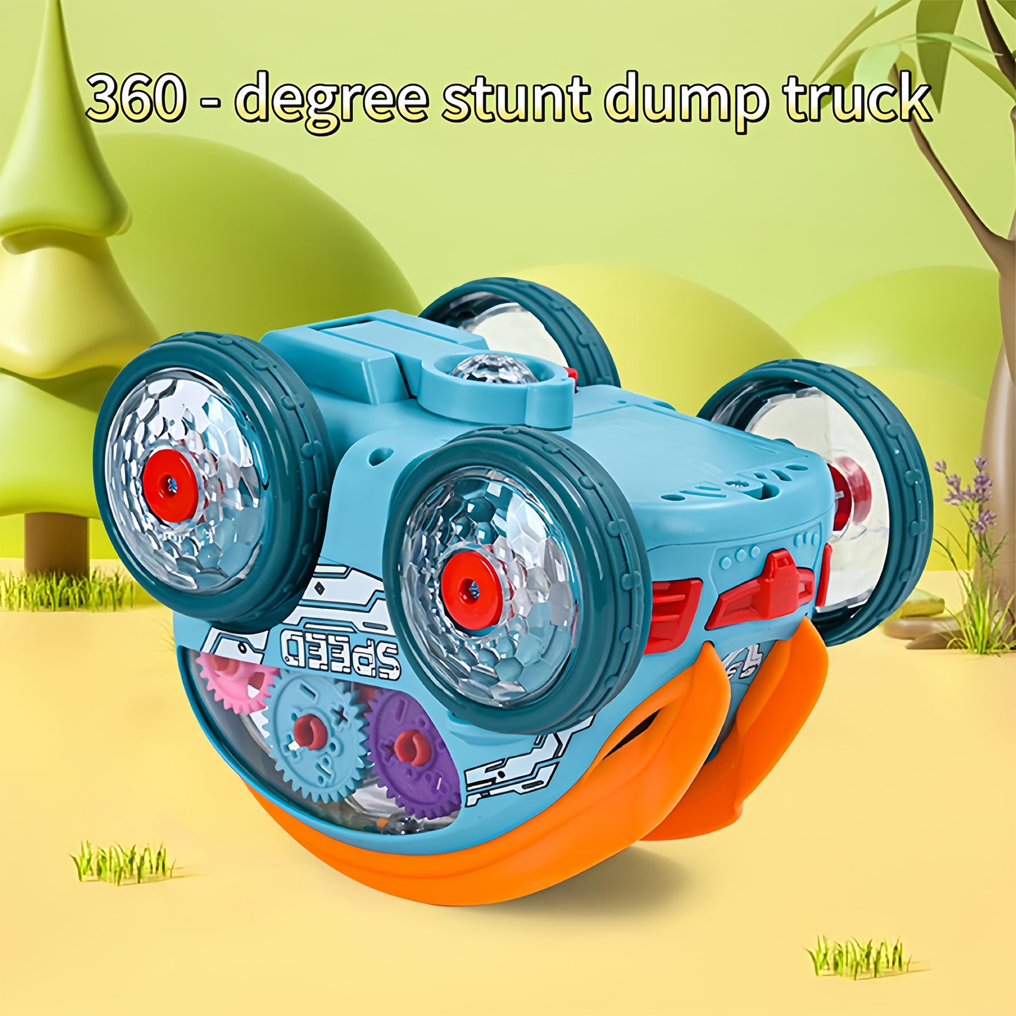 An Automatic Dump Truck Toy with Colorful Lights And Music, It Rolls Over by Itself And Is a Lot of Fun. It'S a Great Gift for Birthdays, Holidays, Christmas, Thanksgiving, Halloween, And Parties.