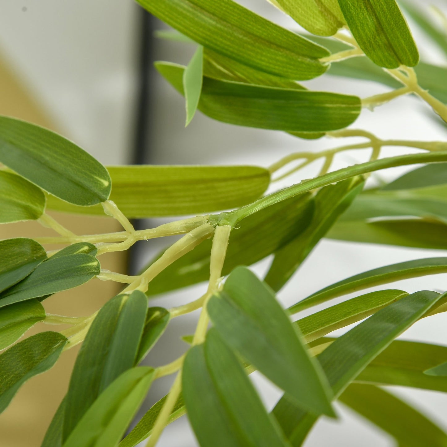 HOMCOM Arbre artificiel en bambou de 5 pieds dans un pot, plantes artificielles d'int¨¦rieur et d'ext¨¦rieur pour la d¨¦coration de la maison, du bureau et du salon, vert