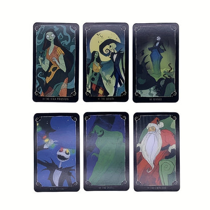 Disney Christmas Horror Night Skull Jack & Sally Tarot Card Party Gift Card for Valentine'S Day, New Year, and Birthday Party Events, Beginner Divination Tarot Card Game Card Set Party Gifts