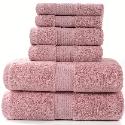 Set of Three Or Six Soft, Absorbent Cotton Towels And Bath Towels.