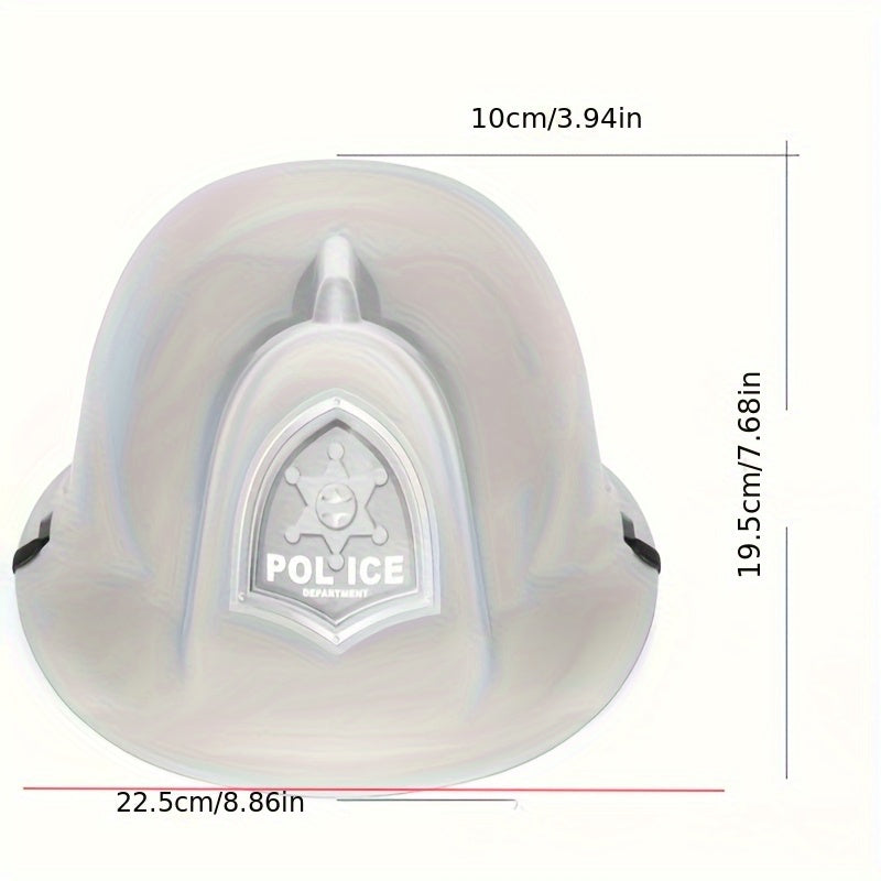 Youngsters' Halloween Costume Accessory - 1pc Firefighter, Police & Construction Hat in Red\u002FBlue\u002FYellow - Perfect for Cosplay, Parties & Educational Play