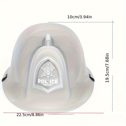 Youngsters' Halloween Costume Accessory - 1pc Firefighter, Police & Construction Hat in Red\u002FBlue\u002FYellow - Perfect for Cosplay, Parties & Educational Play