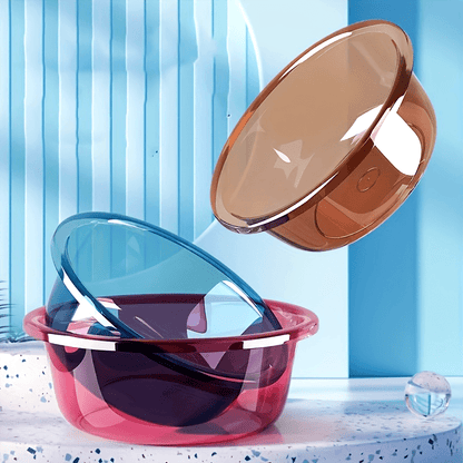 Classic Round Plastic Basin, Large, Thick Polished Finish, Multipurpose Basin for Kitchen, Bathroom, Dormitory, Laundry and Storage