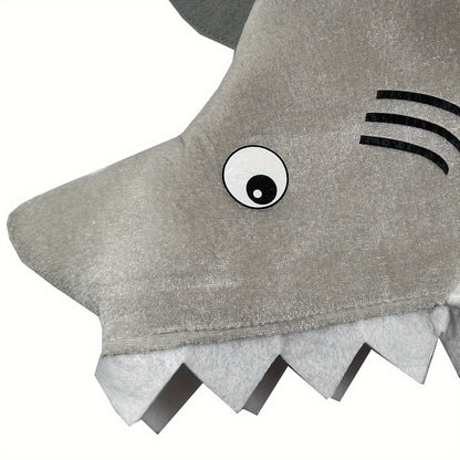 Vibrant Plush Gray Shark Hat - 1pc Cozy Cute Funny Party Animal Hat - Fish Novelty Submarine Ocean Themed Decoration