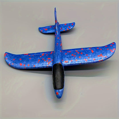 2 Pcs Large Outdoor Beach Foam Airplane, Hand Throwing Spinning Toy with Blue Color and Fun Throwing Experience