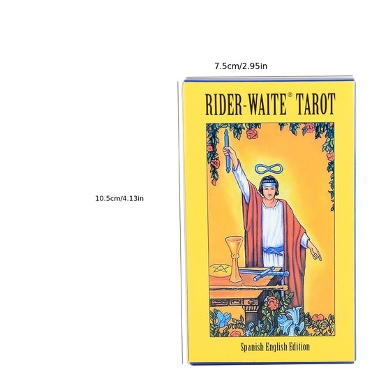 Rider-Waite Tarot Cards Deck, Spanish & English Edition, Portable Size, 78 Cards for Divination and Gameplay - Vibrant Illustrations, Durable Cardstock, Includes Instruction Sheet - 1pc