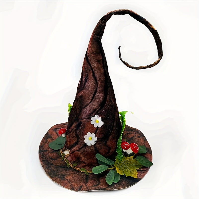 Thanksgiving Day Festival Party Carnival Costume Hat, Polyester Fiber, Felt Pointed Hat, Felt Distressed Craft Hat, for Thanksgiving Day, Halloween, Easter Decorations