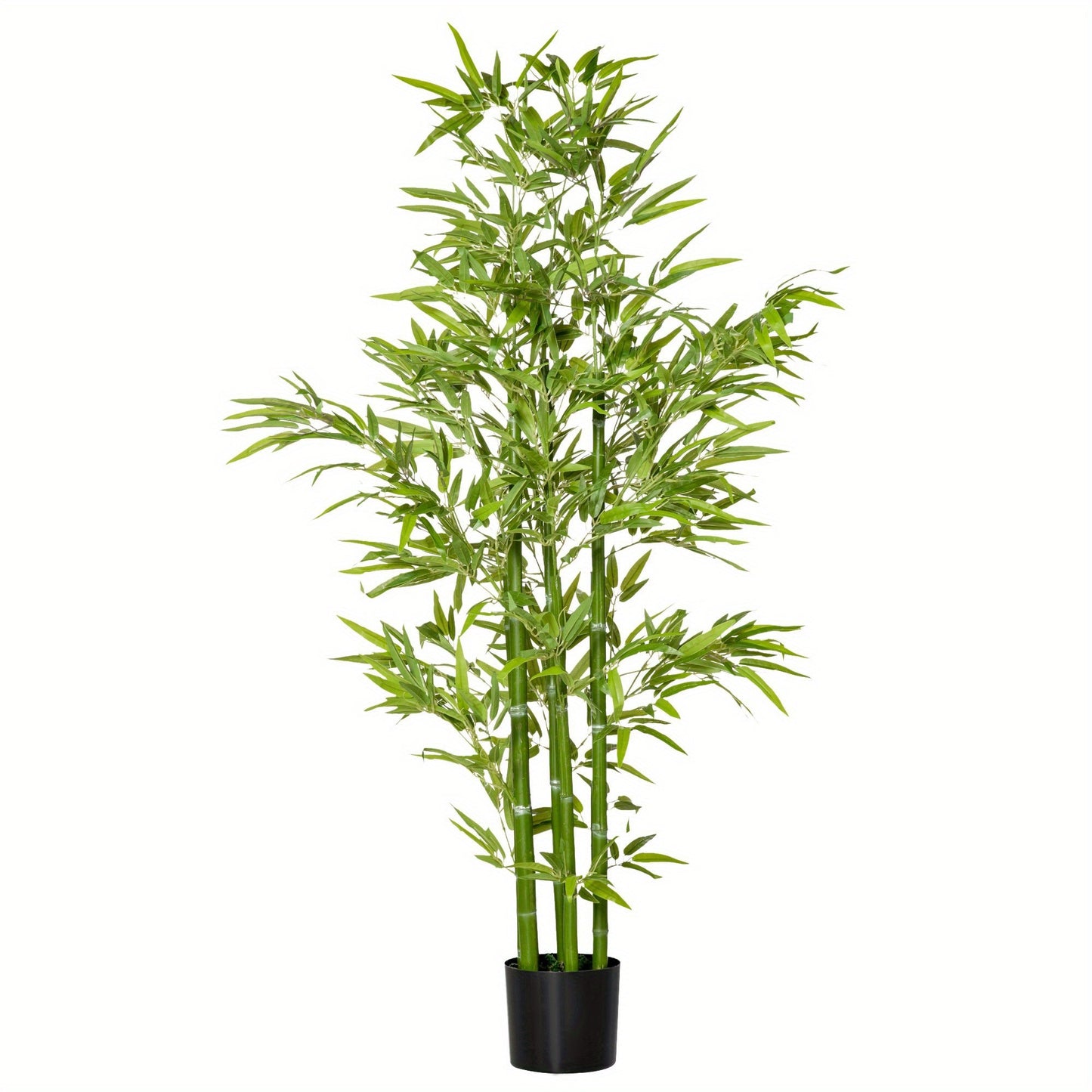 HOMCOM Arbre artificiel en bambou de 5 pieds dans un pot, plantes artificielles d'int¨¦rieur et d'ext¨¦rieur pour la d¨¦coration de la maison, du bureau et du salon, vert