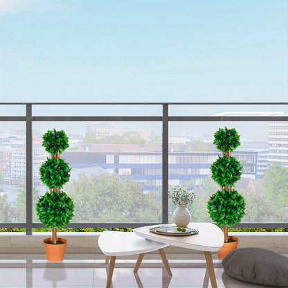 Ensemble de 2 boules topiaires artificielles en buis de 3 pi (35.5 po), plantes artificielles en pot, plantes vertes d¨¦coratives pour la maison, le bureau, l'int¨¦rieur, l'ext¨¦rieur, le salon, vert