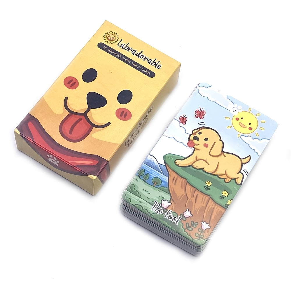 Board Games, Labradorable Tarot Cards Cute Dog Design A 78 Deck Oracle English Visions Divination Edition Borad Playing Games Christmas Gift, New Year Gift