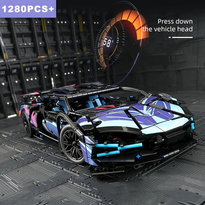 1314pcs Technology Series Classic Cyber Style Racing Car Building Blocks City Famous Super Cars MOC Assembly Toy Easter Gift Birthday Present