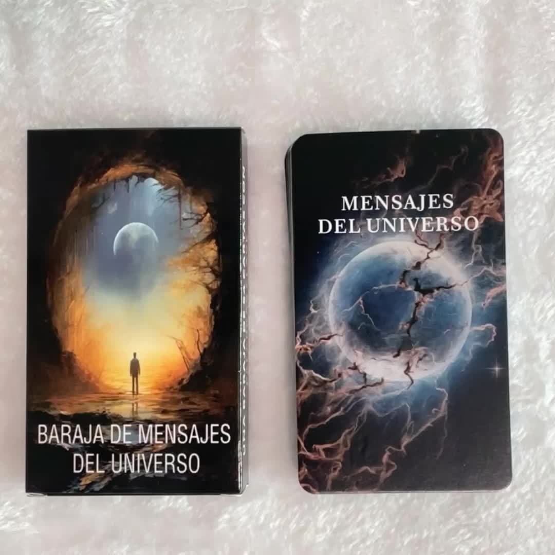 Spanish Tarot Deck, Universe Oracle Cards, Keywords Tarot, Spirit Messages Cards, Tarot Cards for Beginners, Spanish Version Tarot, 4.72x2.76inch, 54 Cards