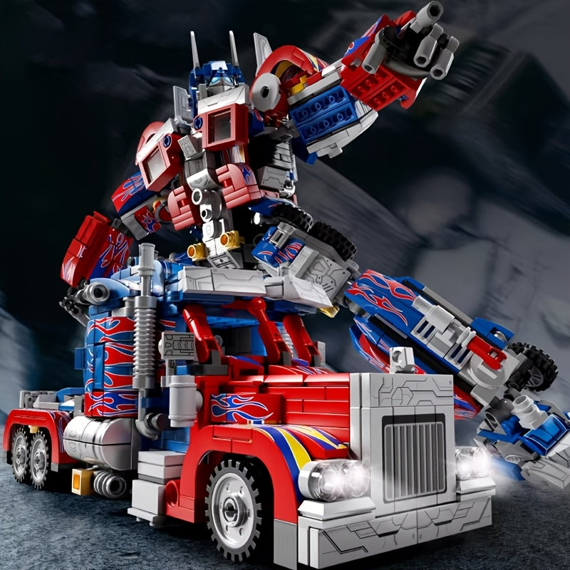1000+pcs ABS Building Bricks Toy, 2-in-1 Transforming Car Model Building Set, Creative Construction Blocks for Home Decor, Durable Construction, Ideal Christmas\u002FHalloween\u002FThanksgiving Gift, Vibrant Display, Construction Toy Set