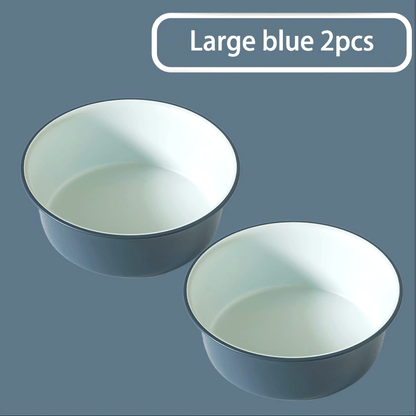 Multi-piece set of large, medium and small round plastic washbasins - durable, thick, modern style washbasins suitable for kitchen, bathroom and outdoor use - easy to clean, space-saving, versatile